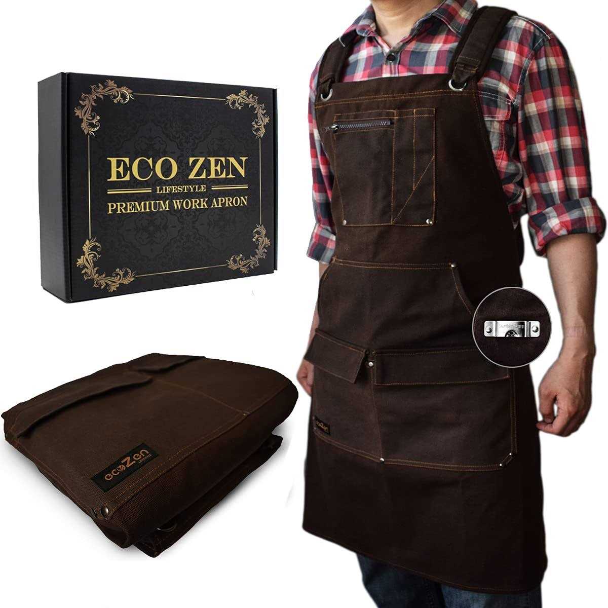Shop Apron 16 oz Waxed Canvas Work - Cheap Fitting
