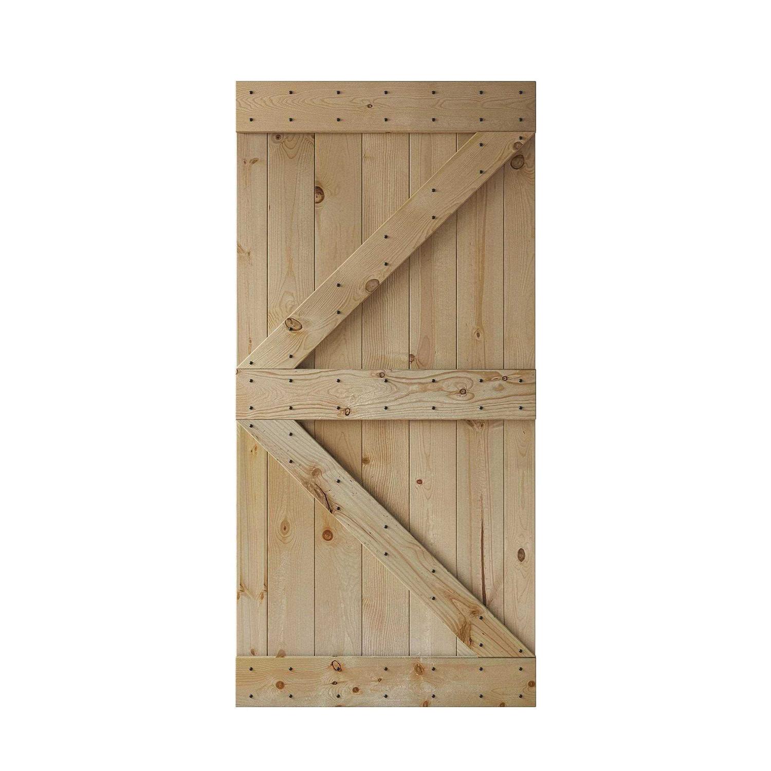 Coast Sequoia 84 in K Knotty Pine Wood Sliding Barn Door Without Hardware Kit - Cheap Fitting