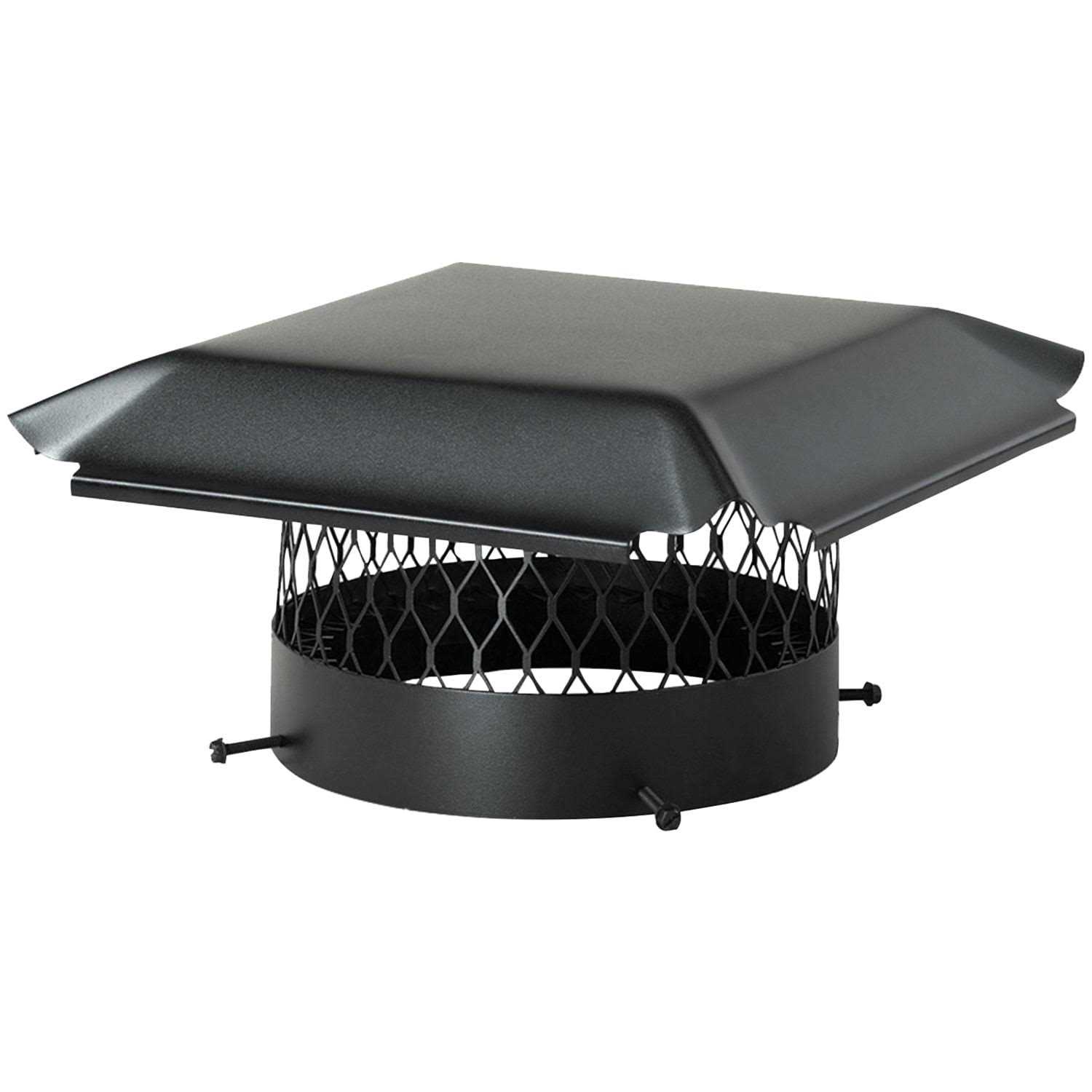 Draft King CBO14 Round Bolt on Black Galvanized Steel Single Flue Chimney Cap - Cheap Fitting