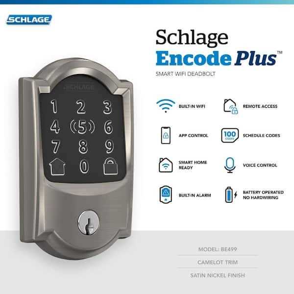 Schlage BE499WB 622 Encode Plus WiFi Deadbolt Smart Lock with Apple Home Key - Cheap Fitting