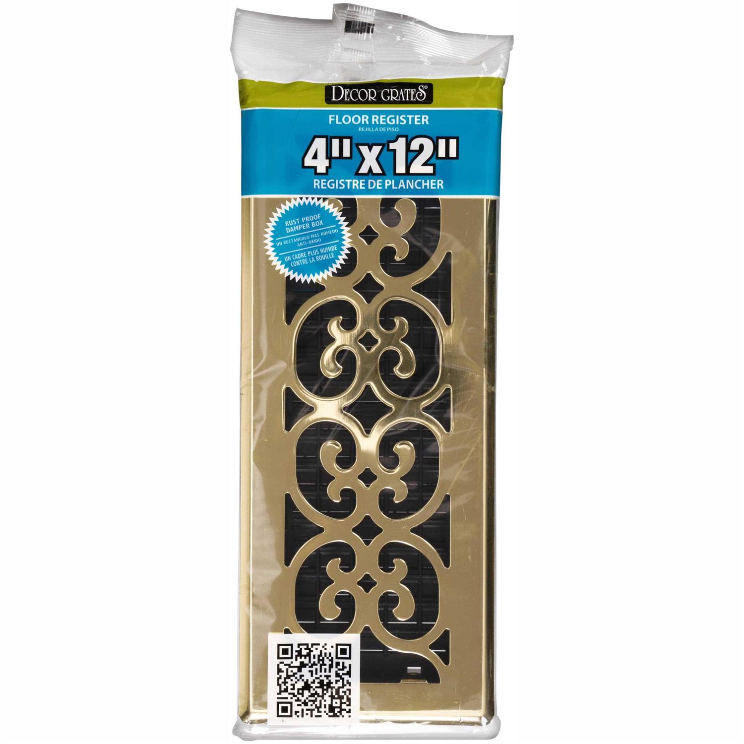 Decor Grates Floor Register 4 x 12 SPH412 - Cheap Fitting