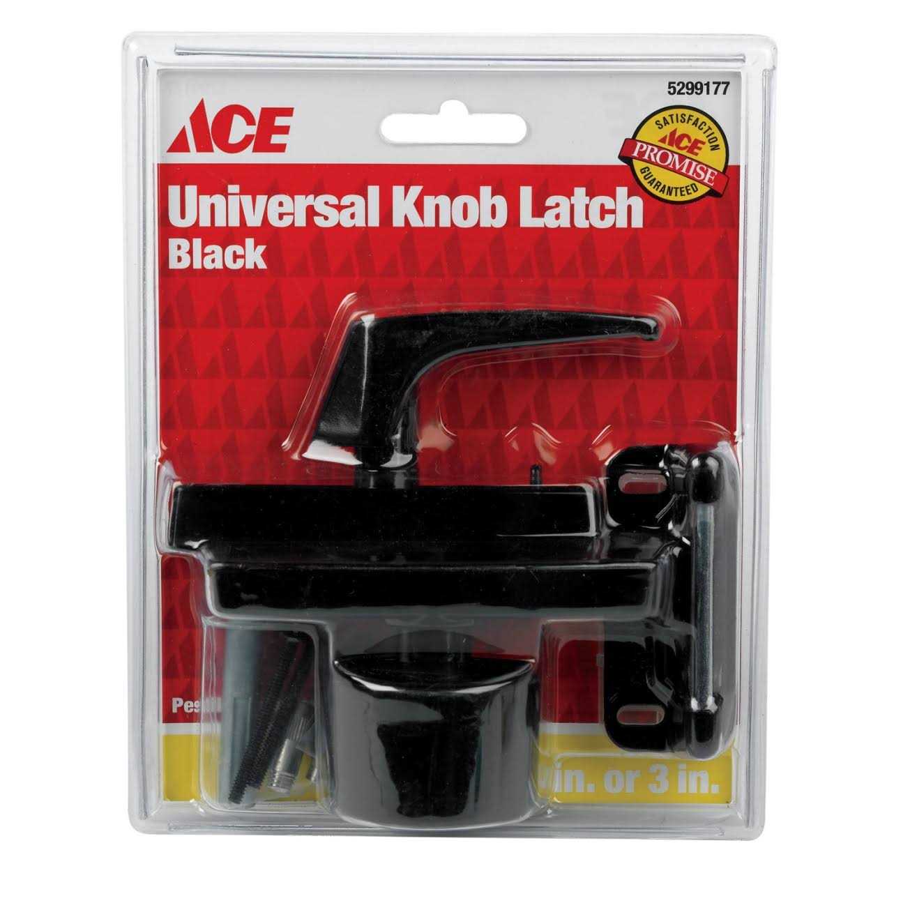 Ace Black Steel Universal Knob Latch 1 - Cheap Fitting