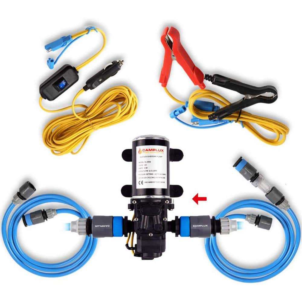 Camplux 12V Water Pump Jk-3206p 6L/Min 65 PSI High Pressure Caravan RV Boat Gas Hot Water System - Cheap Fitting