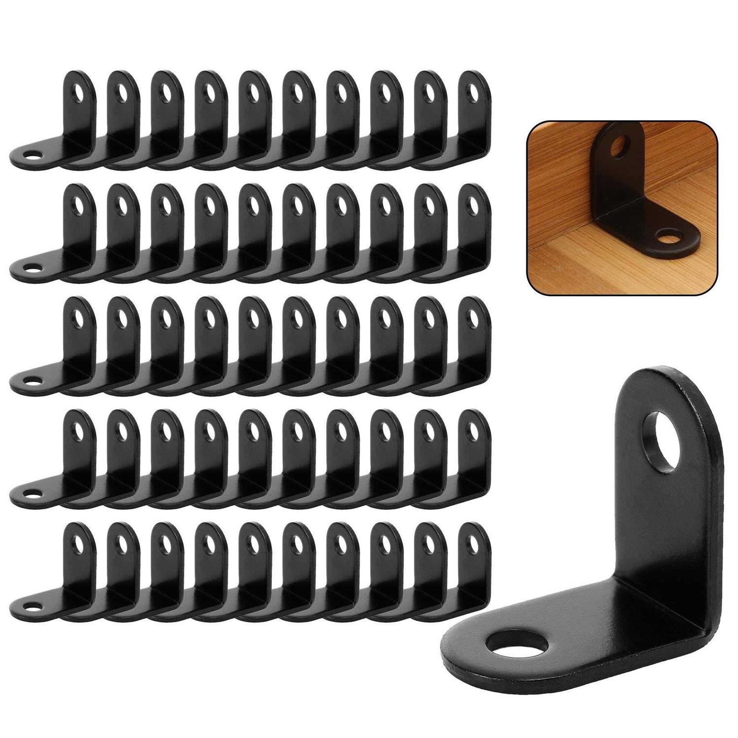50 PCS Black Corner Brace 1×1 Inch Heavy Duty L Shaped Bracket Cast Iron Corner Bracket - Cheap Fitting