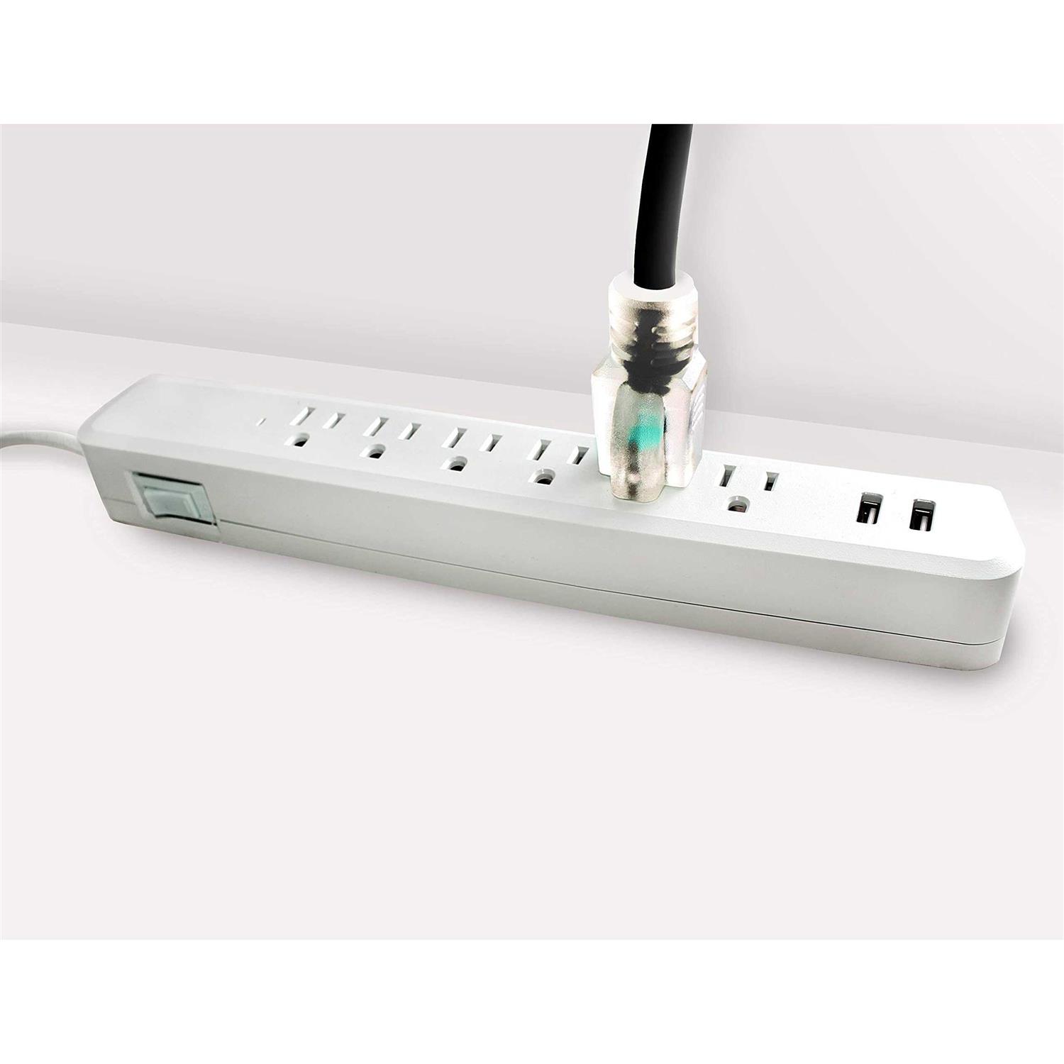 LifeSupplyUSA SJTW 15 Amp 125 Volt 1875 Watt Lighted End Indoor/Outdoor Black Heavy Duty Extension Cord - Cheap Fitting