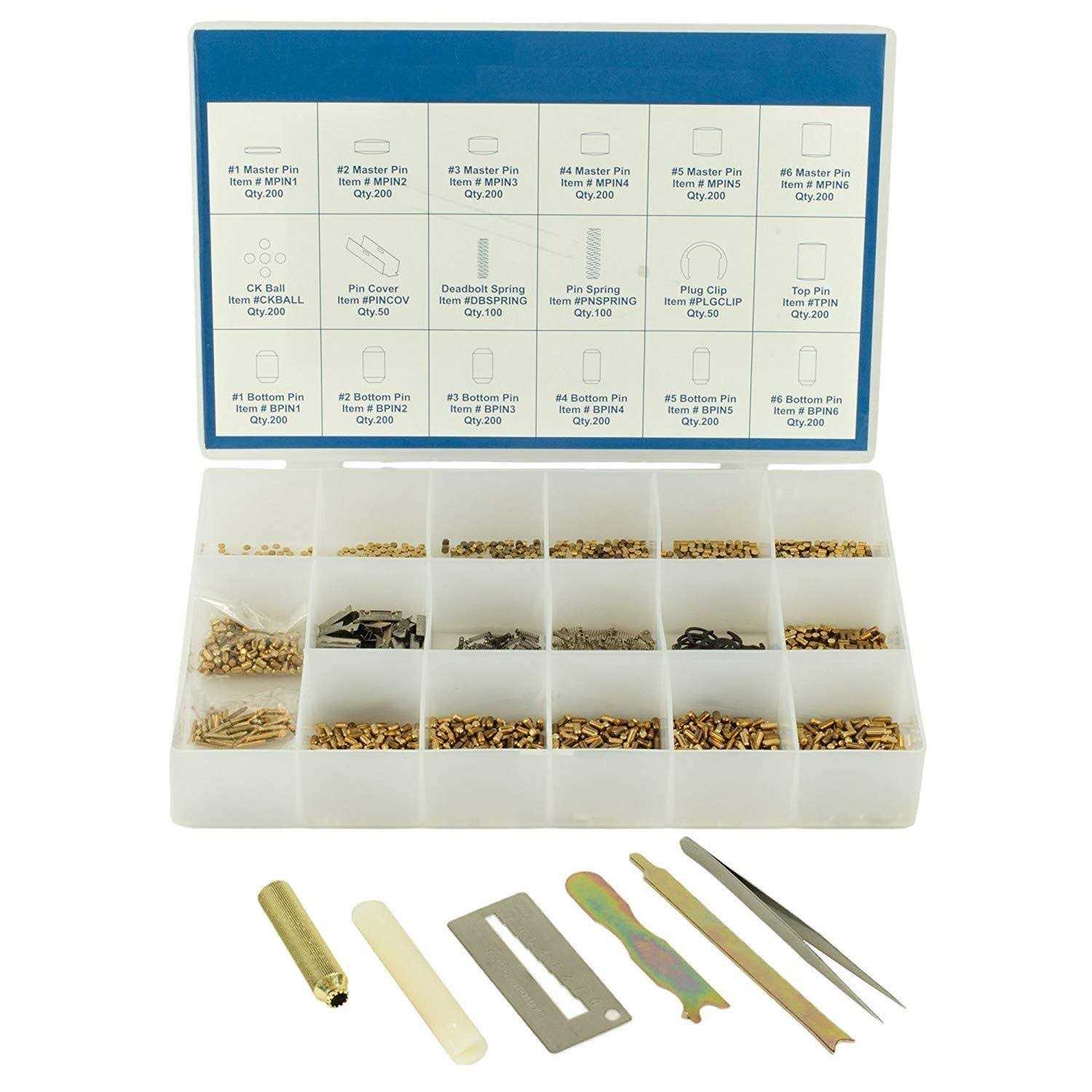 Kwikset Rekey Pins Key Kit Locksmith Rekeying Set Tool Box 6 Tools & 200 Pins - Cheap Fitting
