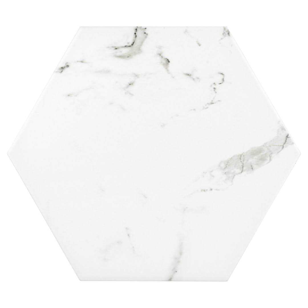 Merola Tile Timeless Hex Calacatta 8-5/8 x 9-7/8 Beveled Porcelain Patterned Wall & Floor Tile - Cheap Fitting