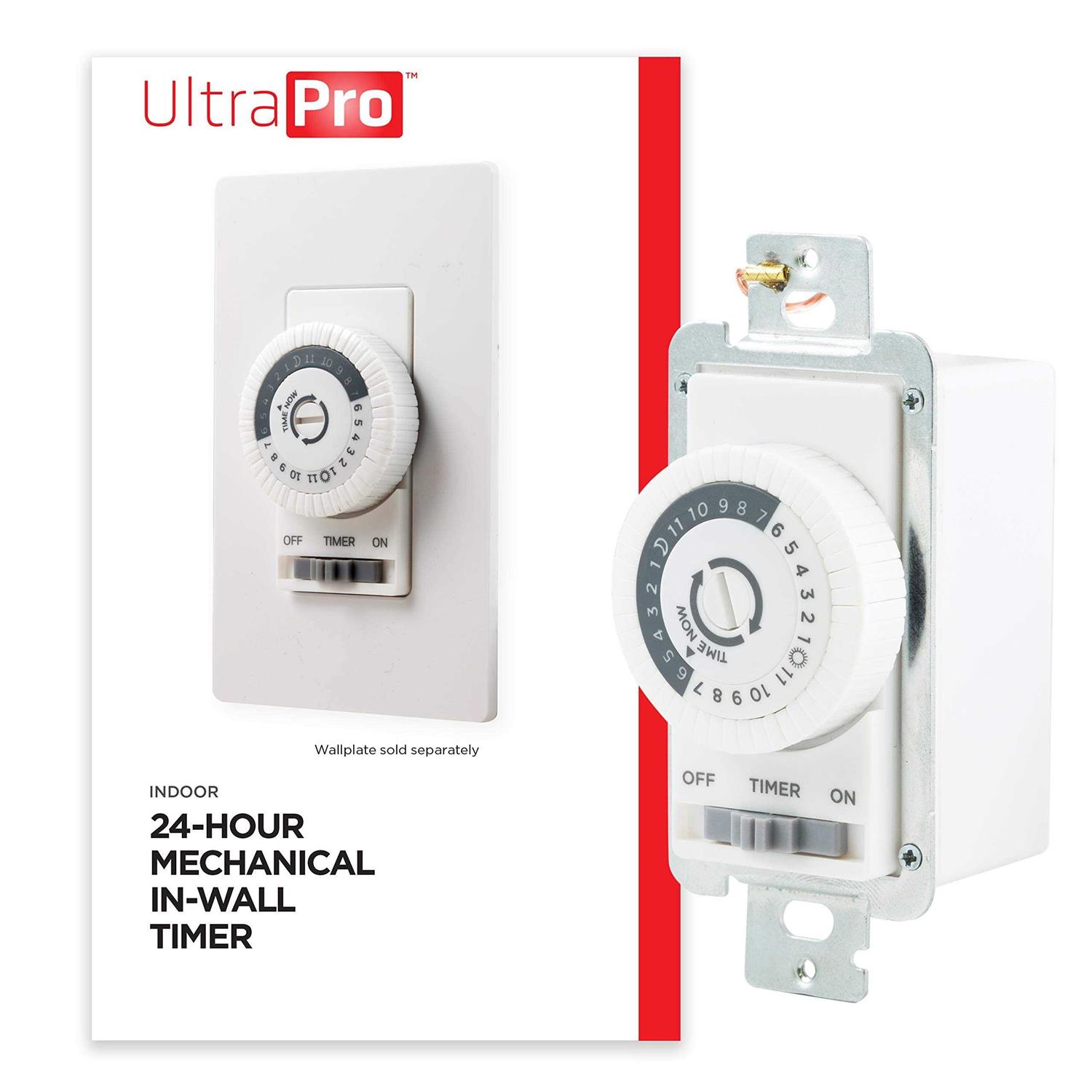 UltraPro 24-Hour Mechanical In-Wall Timer White - Cheap Fitting