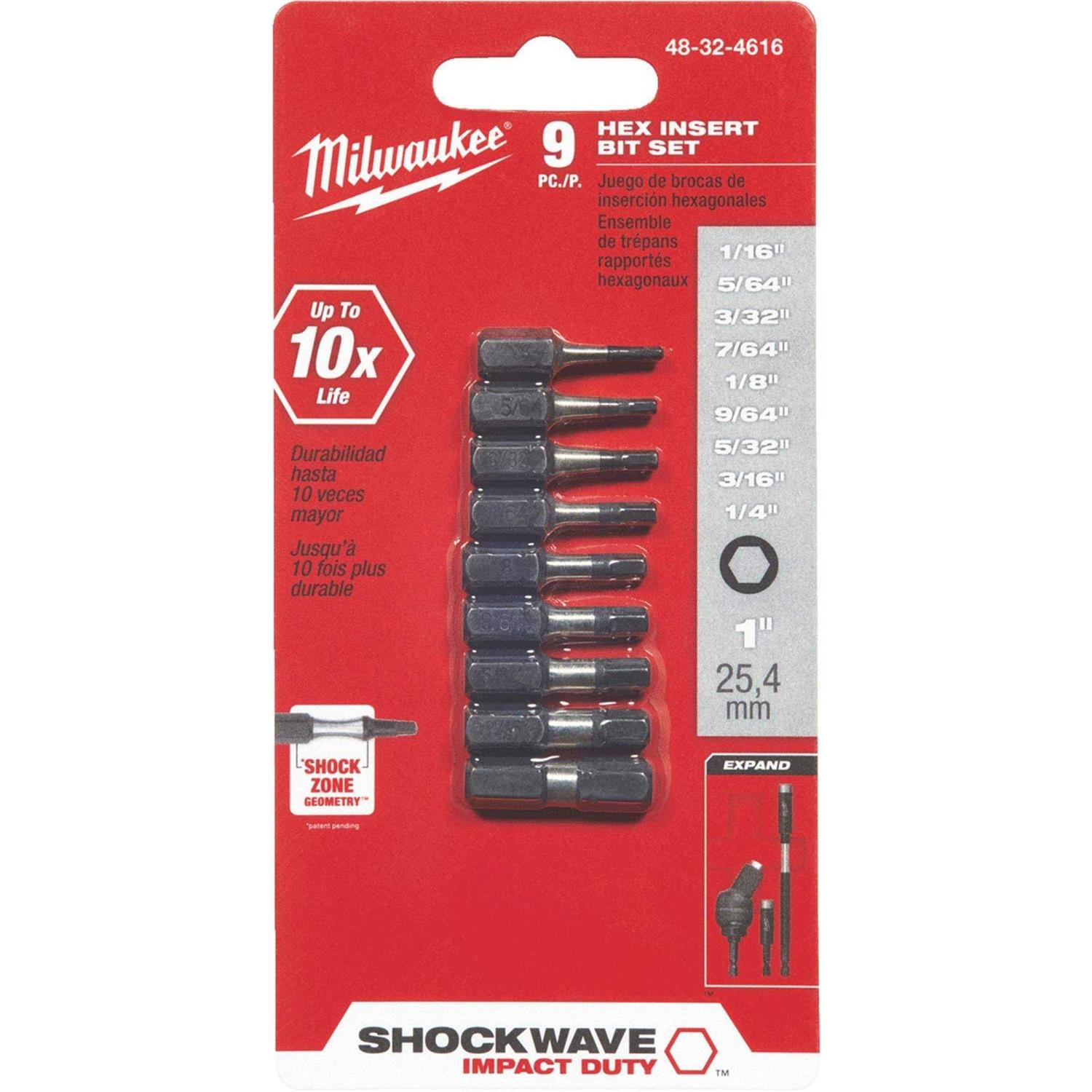 Milwaukee 48-32-4616 SHOCKWAVE Impact Hex Insert Bit Set - Cheap Fitting