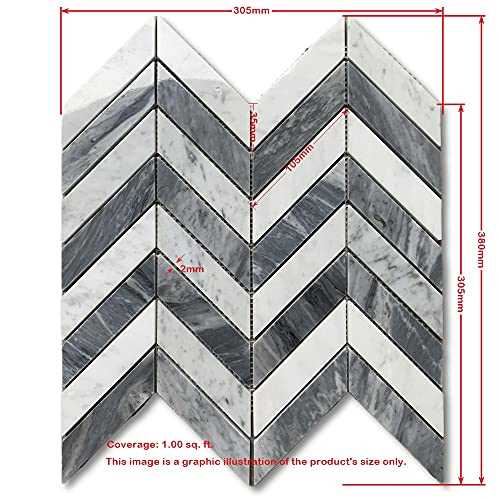 1×4 Chevron Calacatta Gold Marble Mosaic Wall Floor Bath Tile Polished - Cheap Fitting