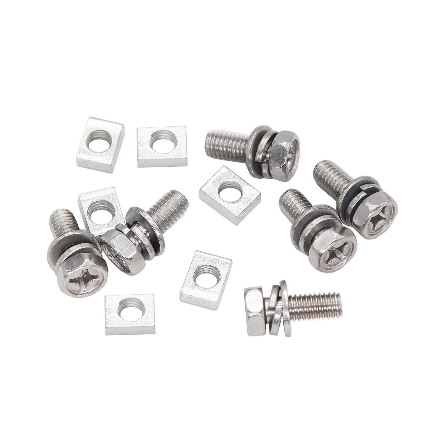 Binifimux Motorcycle Battery Terminal M6 x16mm Bolt Square Nut Kit Stainless Steel 304 - Cheap Fitting