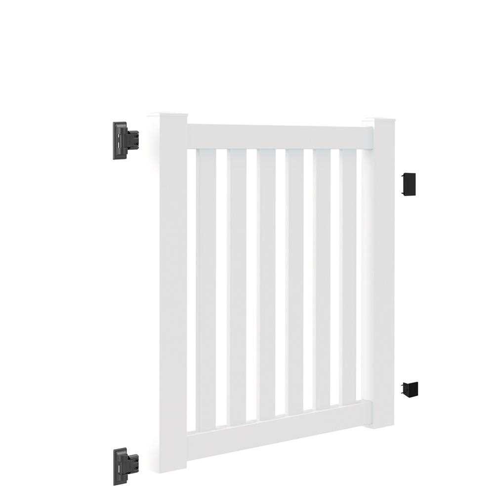 Barrette Outdoor Living Colorado 4 ft. W x 4 ft. H White Vinyl Un-Assembled Fence Gate - Cheap Fitting