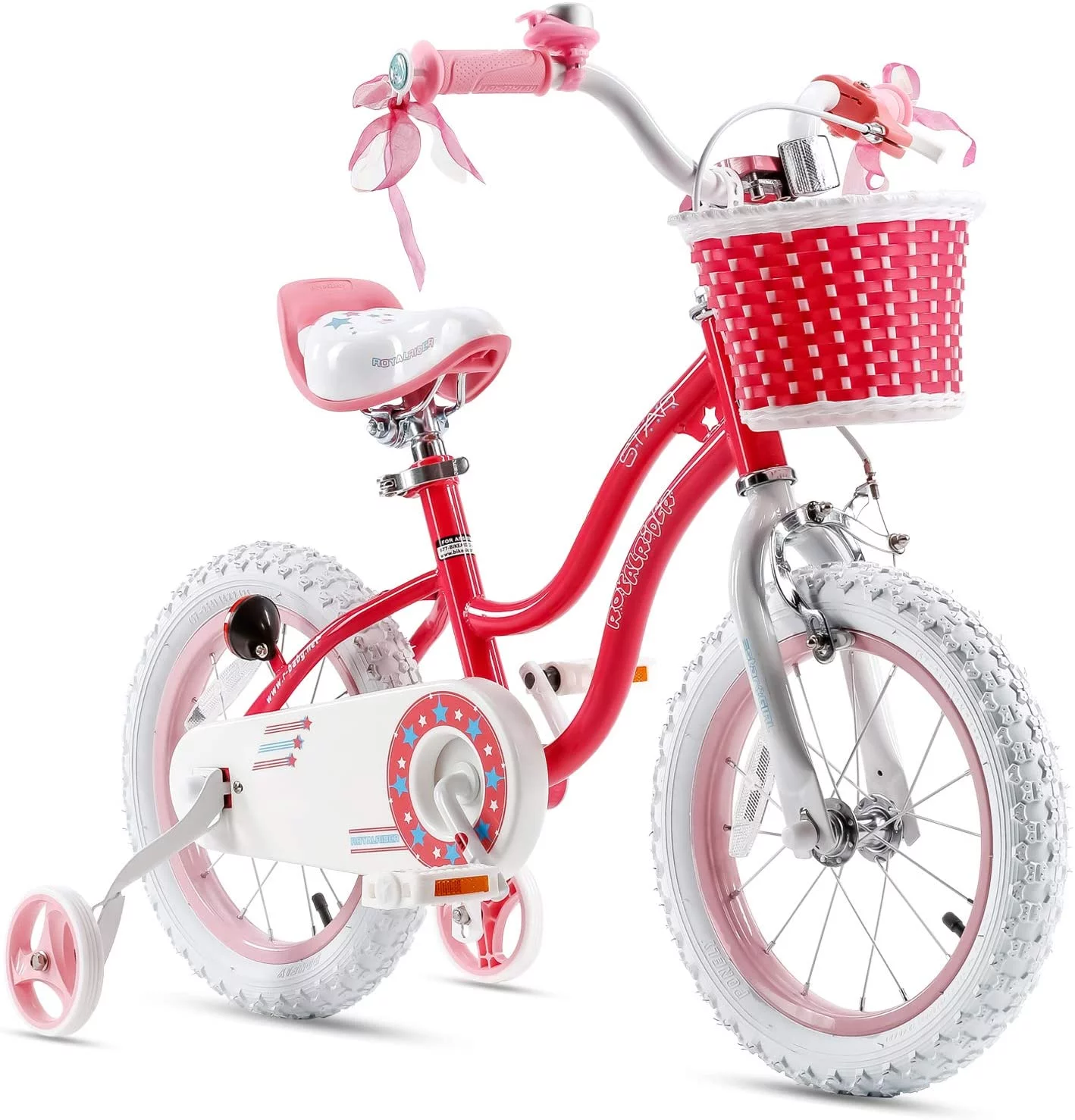 Royalbaby Girls Kids Bike Star girl 16 In. Bicycle Basket Training Wheels Kickstand Blue Child's Cycle - Cheap Fitting