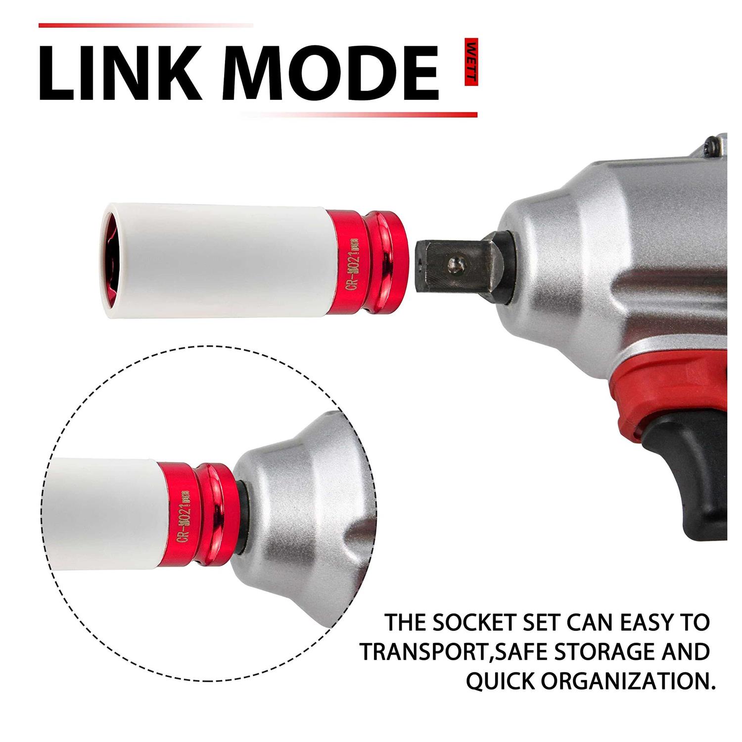 WETT 4Pcs 1/2 Inch Lug Nut Socket Set Wheel Protector Thin Wall Deep Impact Socket - Cheap Fitting