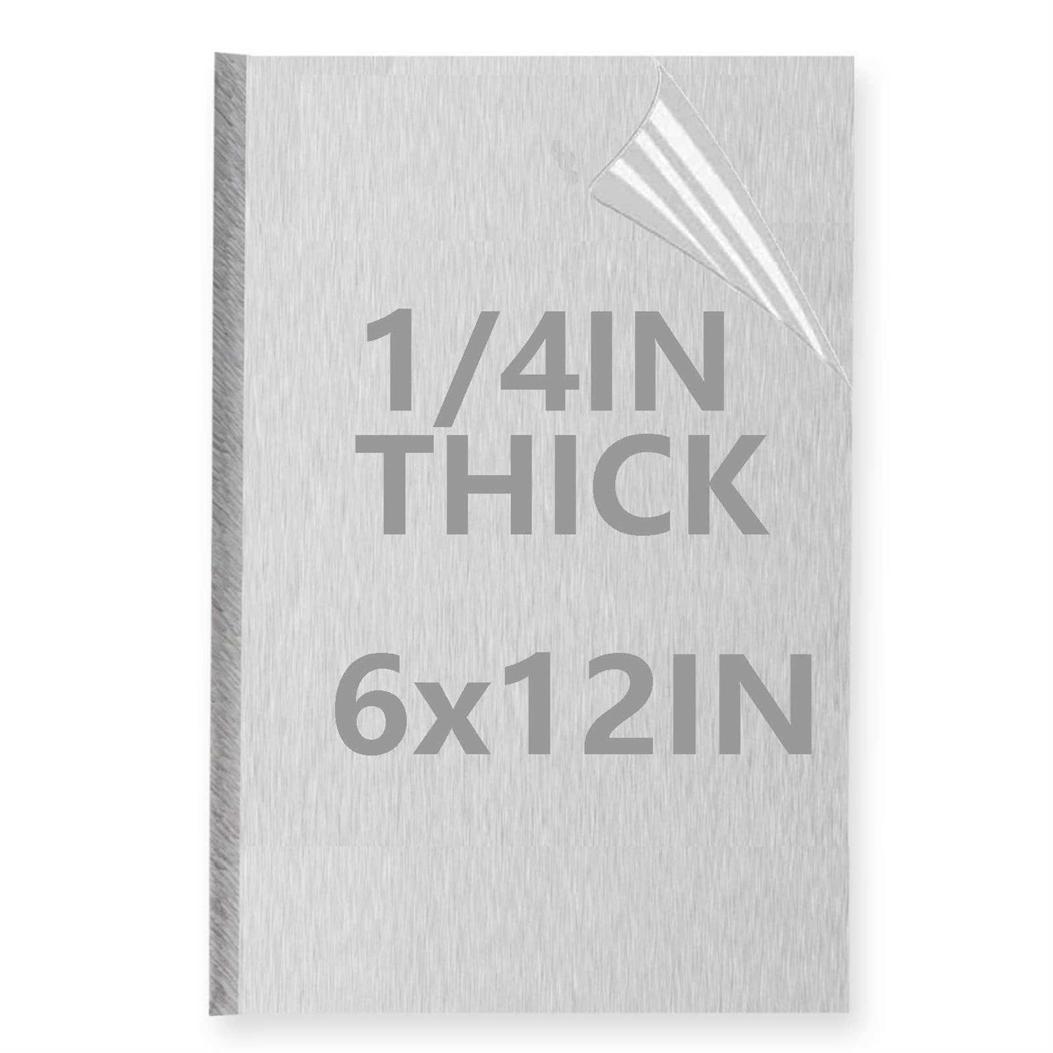 AODESTINY 1/4Inch Thick Aluminum Sheet Plate 6” X 12” Heavy Duty Aluminum Sheets Plates with Protective Film - Cheap Fitting