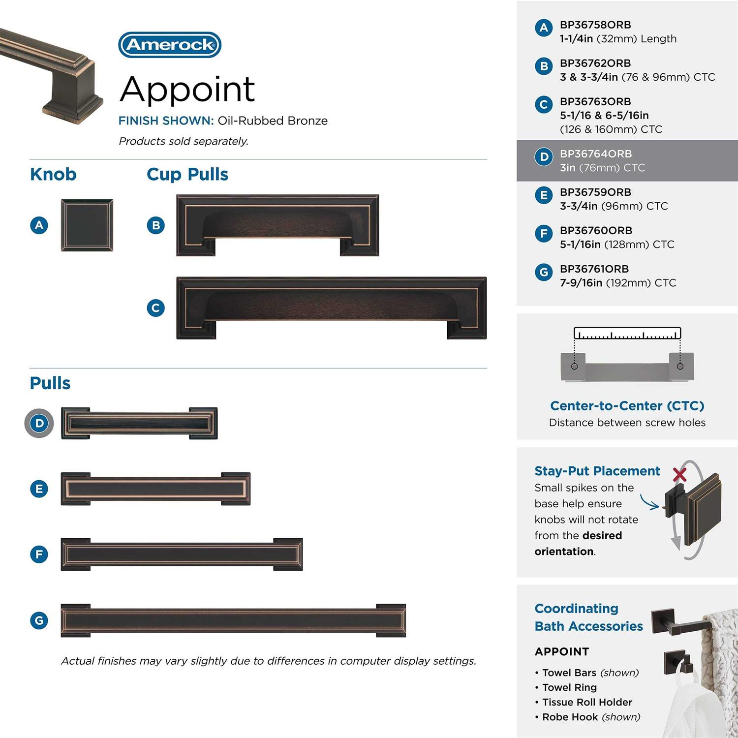 Amerock Appoint BP36764ORB Pull - Cheap Fitting