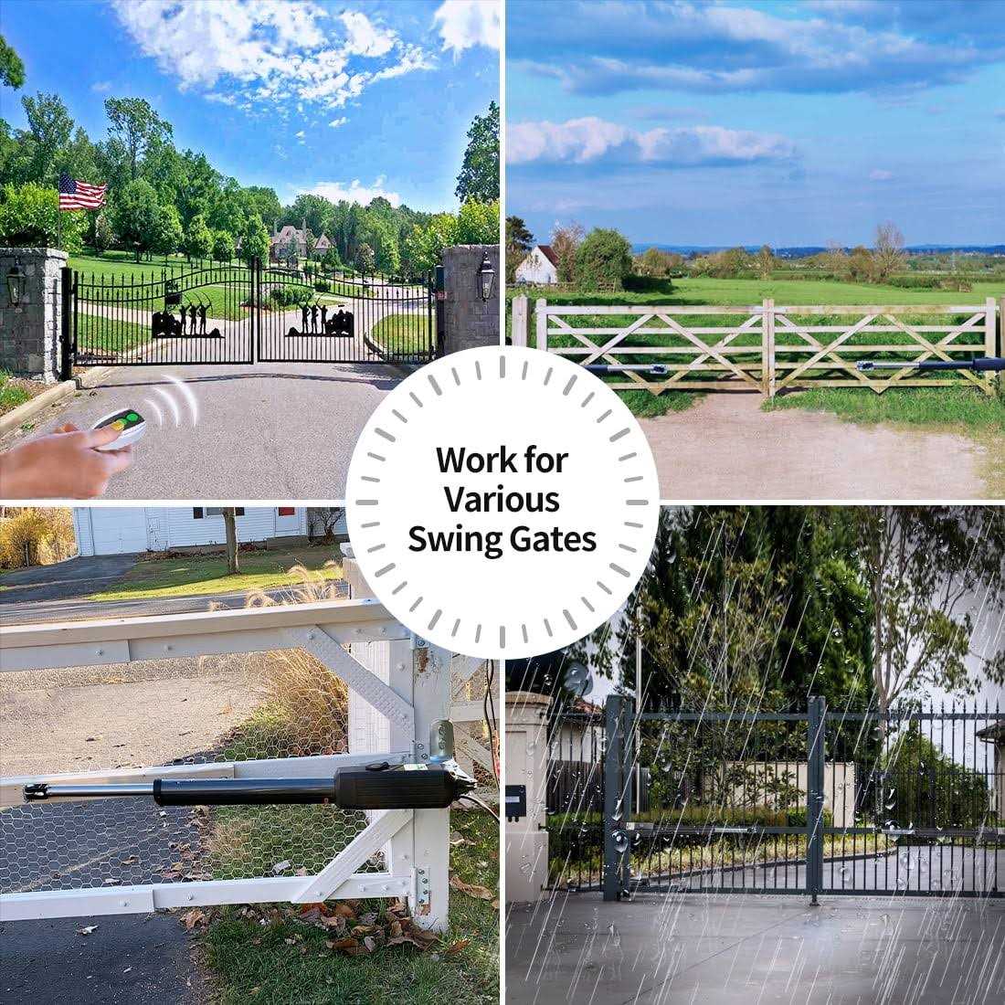 TOPENS A5132 Dual Swing Gate Opener Medium Duty Automatic Gate Motor for Double Swing Gates Up to 16ft per Arm - Cheap Fitting