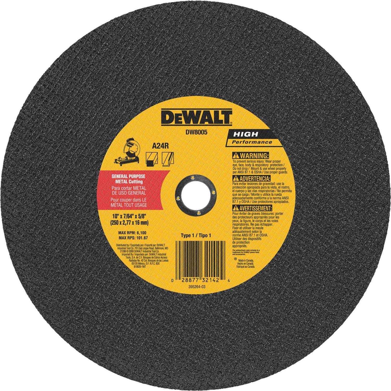 Dewalt DW8005 General Purpose Chop Saw Wheel - Cheap Fitting