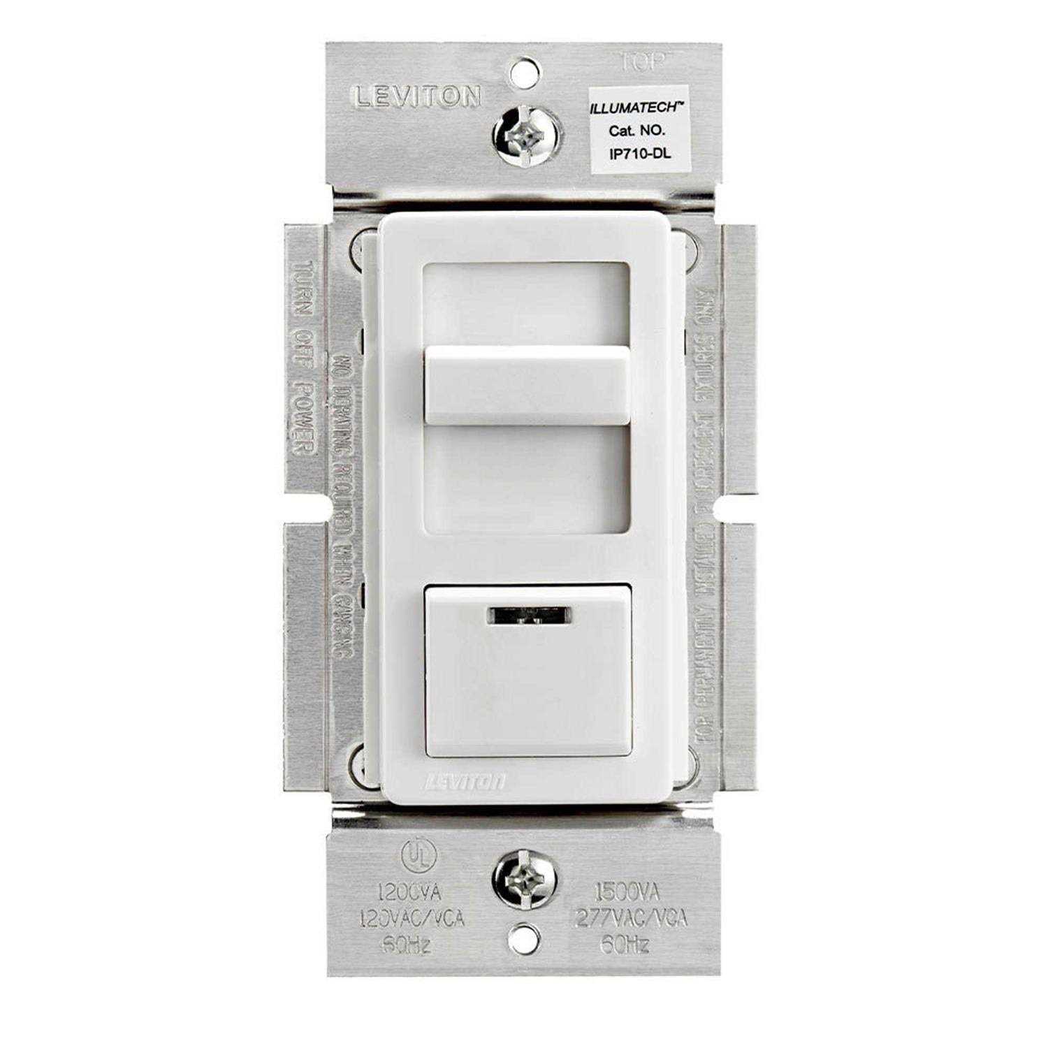 Leviton IP710-DLZ IllumaTech 1200VA Preset Fluorescent Slide Dimmer - Cheap Fitting