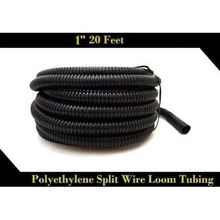 100 ft 1/4 Inch Split Loom Tubing Wire Conduit Hose Cover Auto Home Marine Black - Cheap Fitting