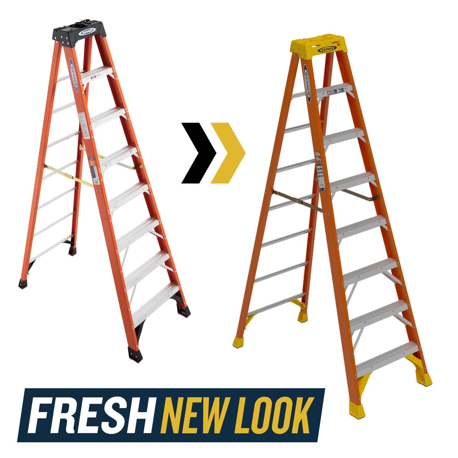 Werner NXT1A08 8 ft Type IA Fiberglass Single Sided Step Ladder - Cheap Fitting