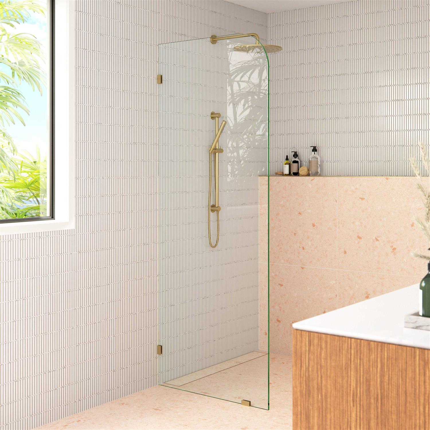 Glass Warehouse Solaris 78-in Frameless Fixed Shower Door GW-F-RAD - Cheap Fitting