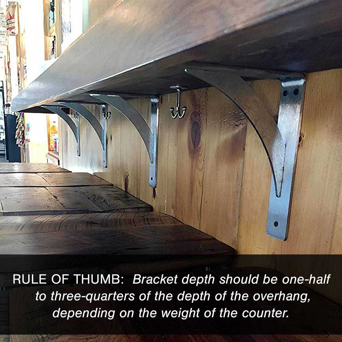 Ekena Millwork 2W x 12D x 7H Steel Hanging Shelf Bracket - Cheap Fitting