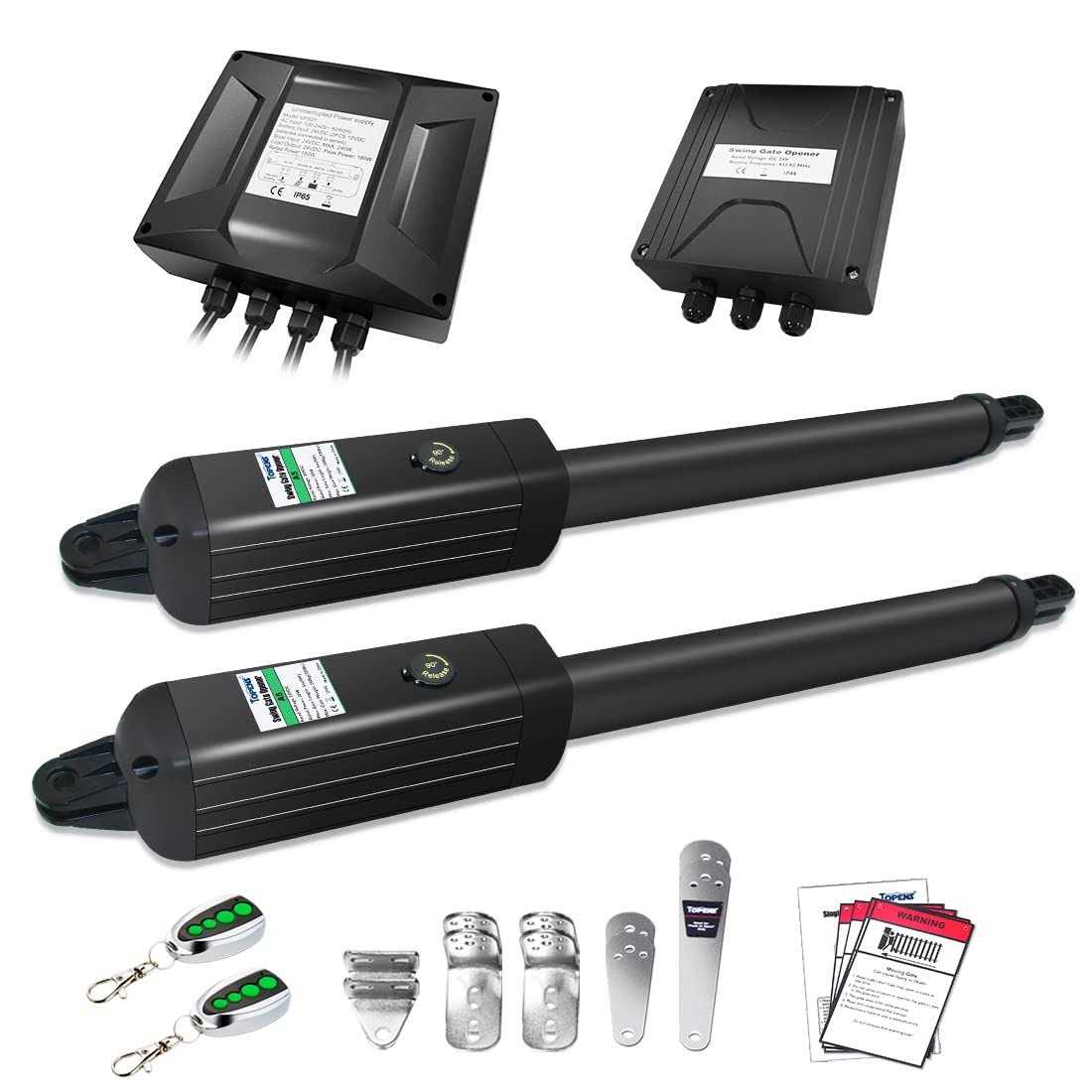 TOPENS A5132 Dual Swing Gate Opener Medium Duty Automatic Gate Motor for Double Swing Gates Up to 16ft per Arm - Cheap Fitting