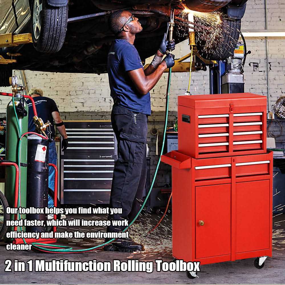 Odaof Big Rolling Tool Chest with Drawers and Wheels Tool Cabinet Tool Storage Removable - Cheap Fitting