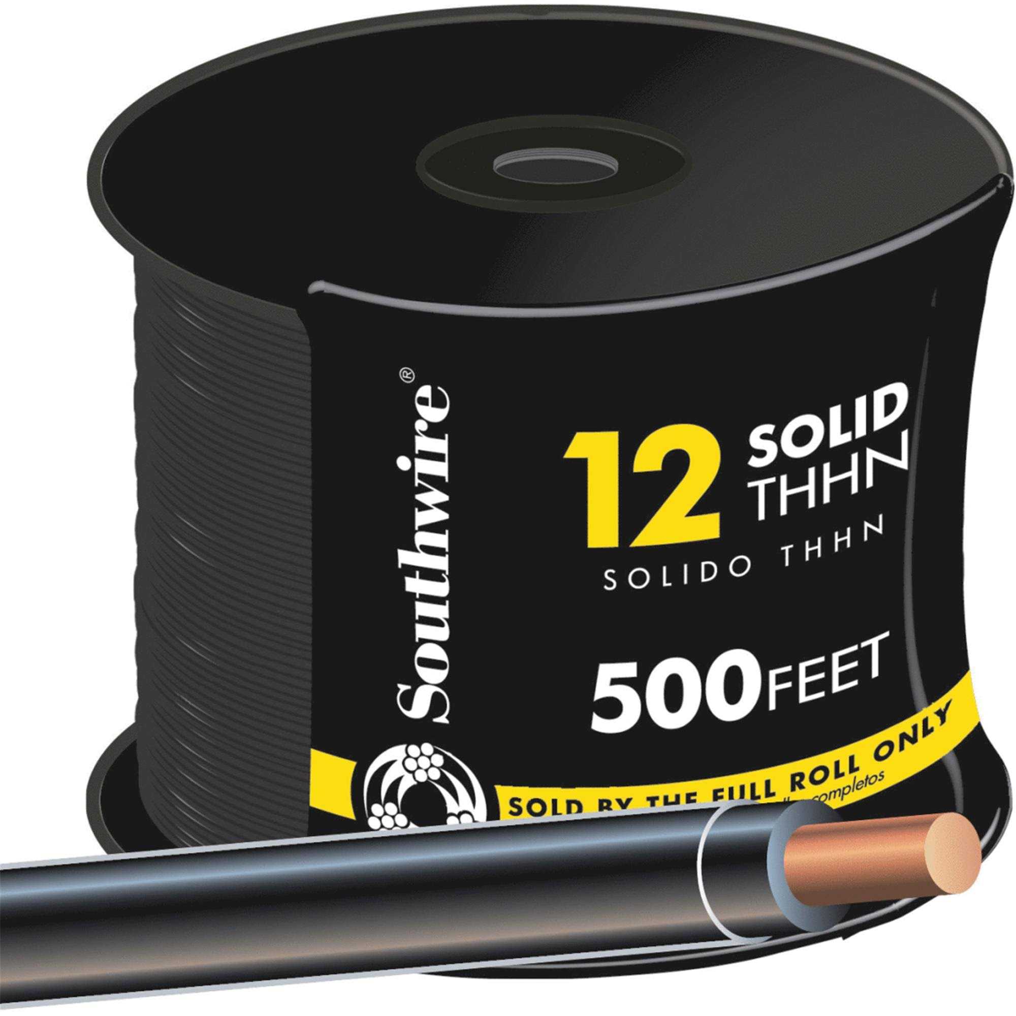 Southwire 12 AWG Solid THHN Electrical Wire Black - Cheap Fitting
