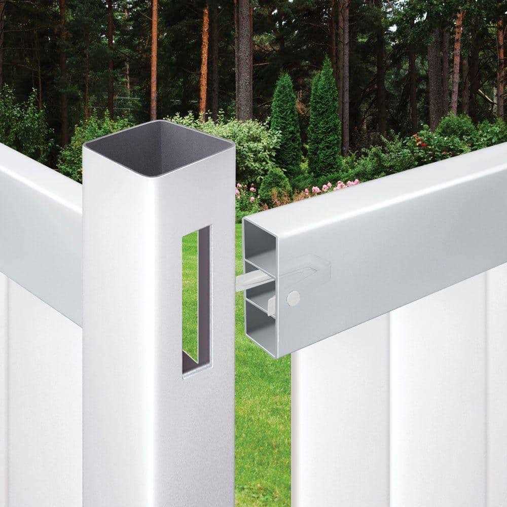 Barrette Outdoor Living 3-3/4 in. x 5 in. x 3-1/3 in. Vinyl Fence Rail Clips - Cheap Fitting