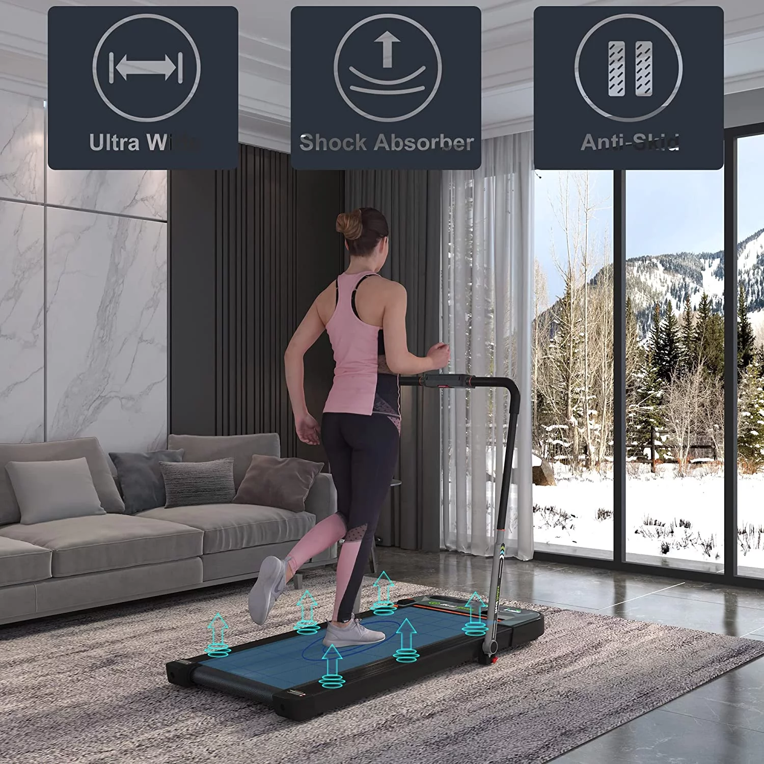 Real Relax 2 in 1 Folding Treadmill, 2.25HP Under Desk Electric Treadmill Walking Jogging Machine for Home Office - Cheap Fitting