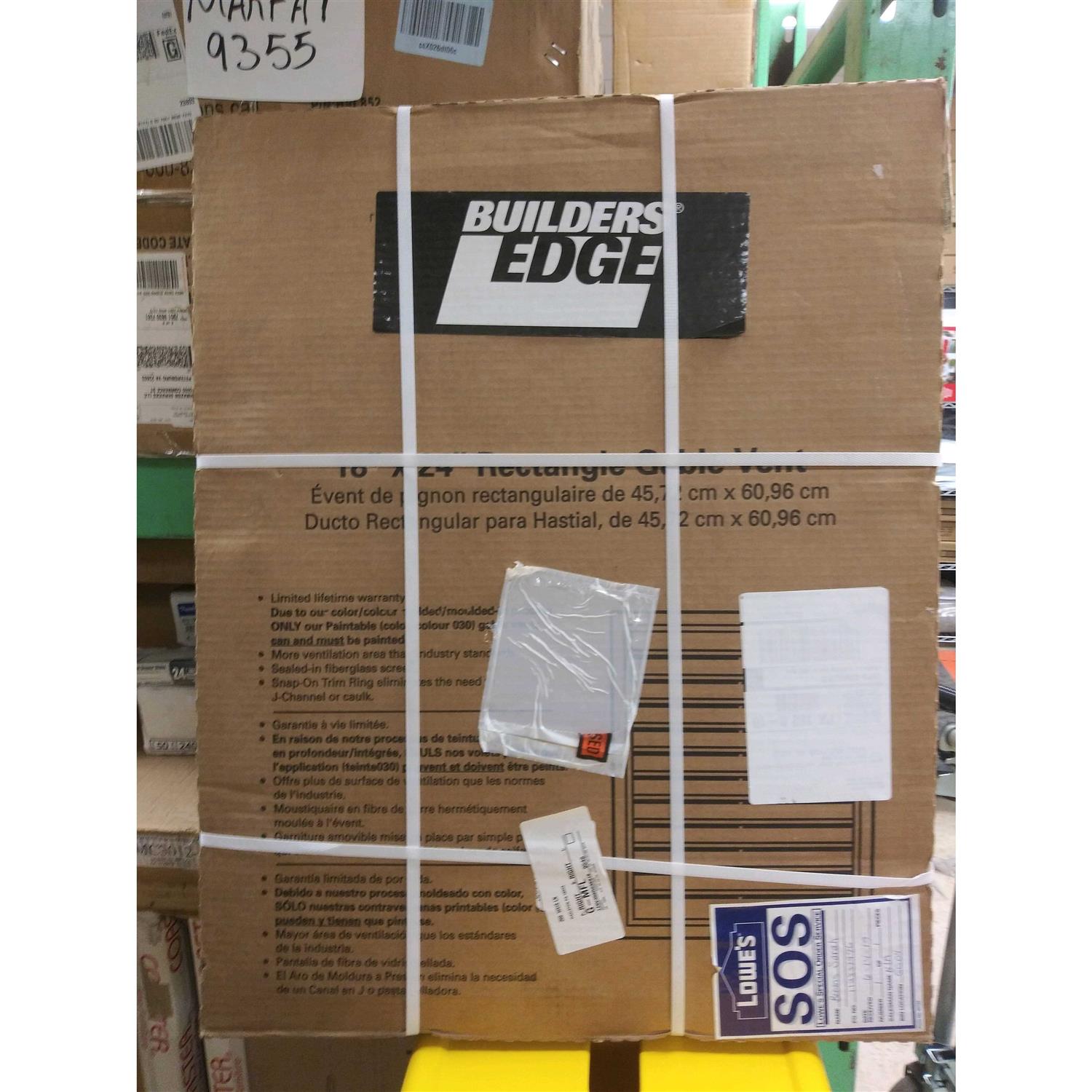 Builders Edge 18 White Plastic Gable Vent - Cheap Fitting