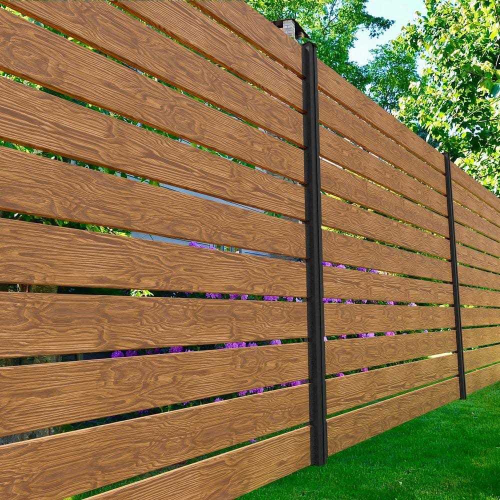 Peak Products Modular Fencing 94 in. H Matte Black Aluminum in-Ground Post for A 6 ft. H Outdoor Privacy Fence System - Cheap Fitting
