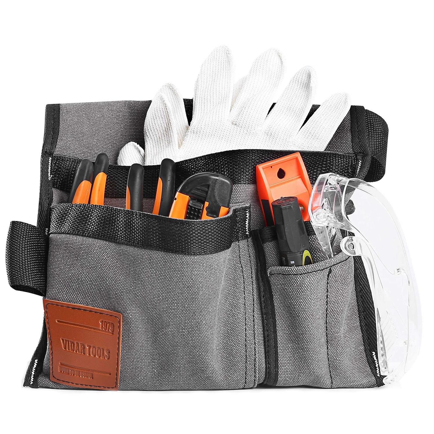 VIDAR TOOLS 6-Pocket Single Side Tool Belt Pouch/Utility Belt Bag/Tool Apron for Carpenter/Gardening/Waist .Durable Canvas Construction.Comfortable - Cheap Fitting