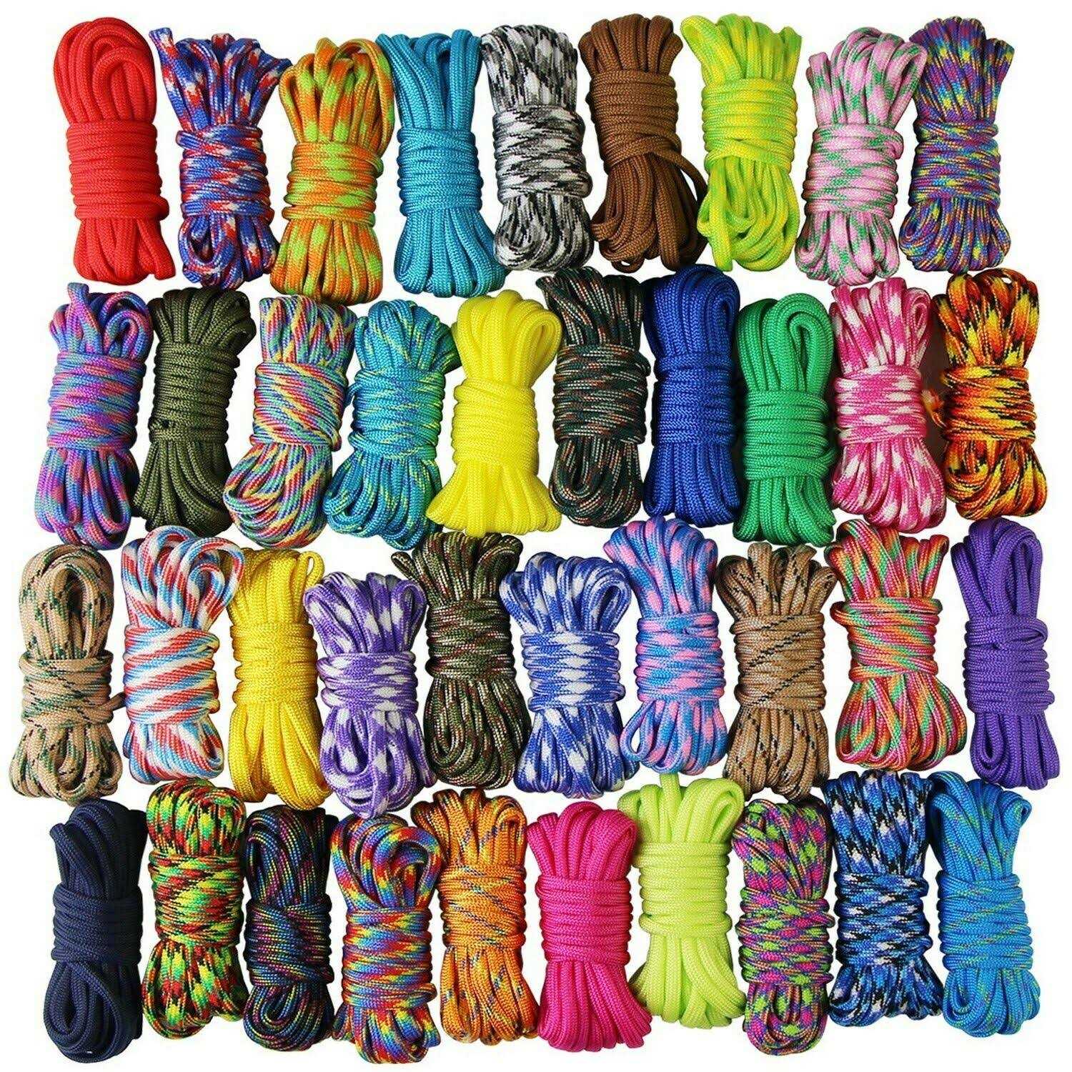 UOOOM 10 pcs Color Paracord Bracelet Rope Parachute Cord Outdoor Survival Rope Set DIY Manual Braiding - Cheap Fitting