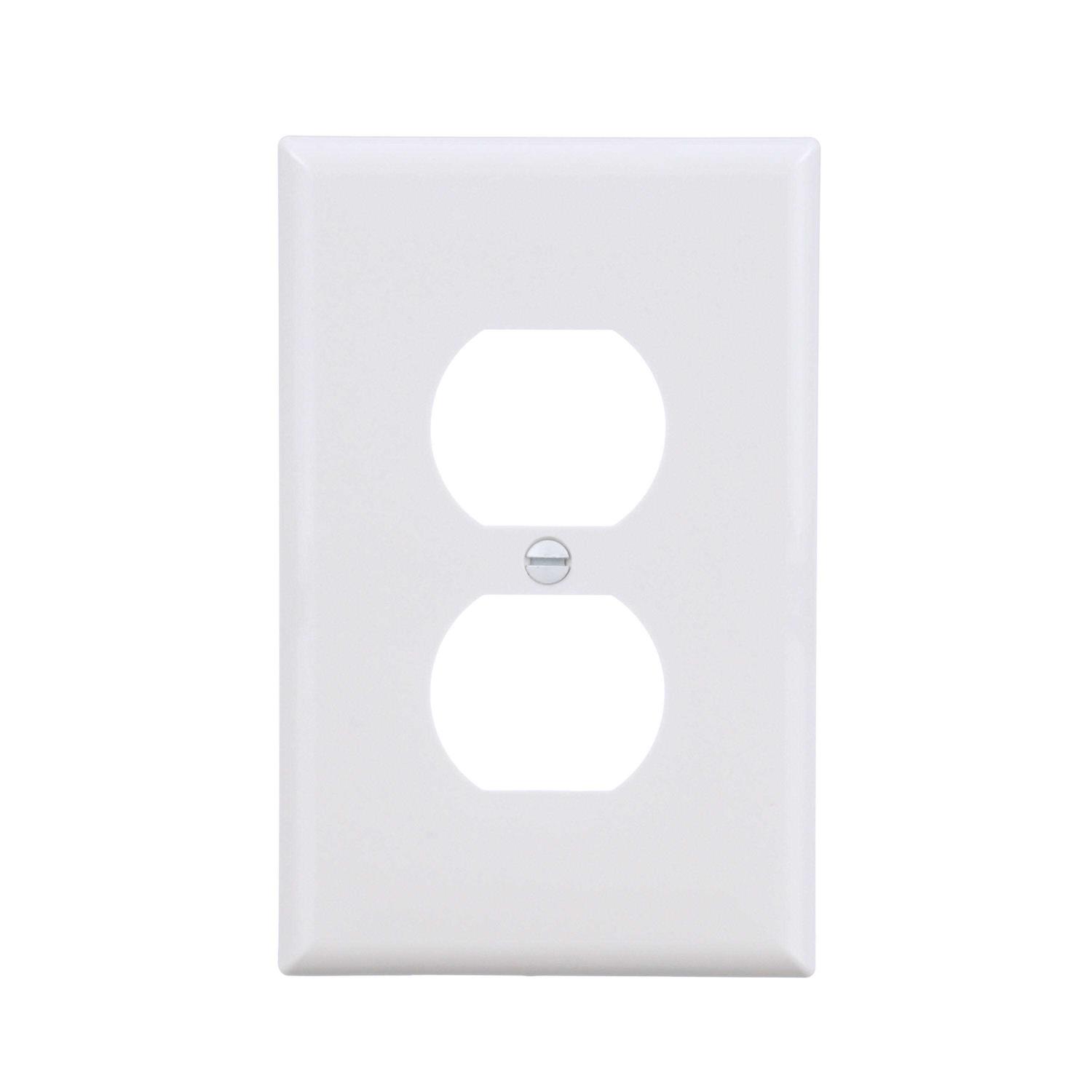 Eaton 1-Gang Midsize White Polycarbonate Indoor Duplex Wall Plate PJ8W-F-LW - Cheap Fitting