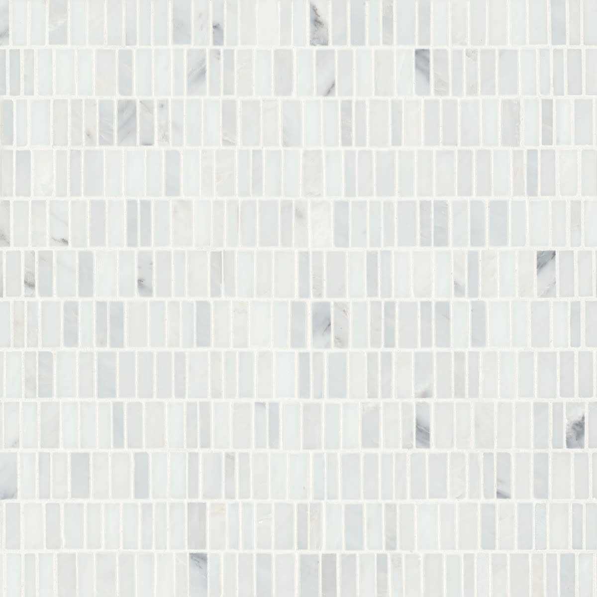 Monet Honed Marble Mosaic 7 Tile White By Bedrosian Tile & Stone - Cheap Fitting