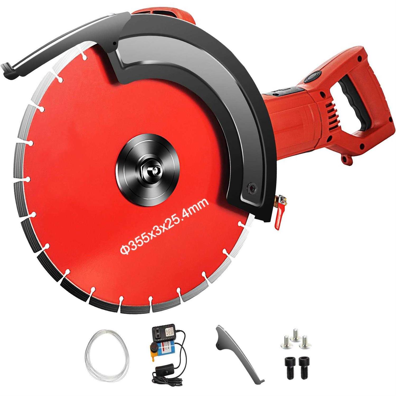 VEVOR 14 inch Concrete Cutter, 15-Amp Concrete Saw, Electric Circular Saw with 14 inch Blade and Tools - Cheap Fitting