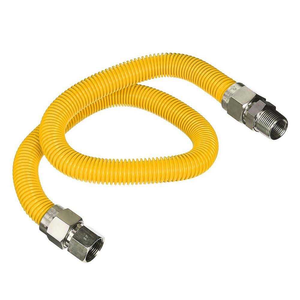 The Plumber’s Choice Flexible Gas Connector Yellow Coated Stainless Steel Water Heater - Cheap Fitting