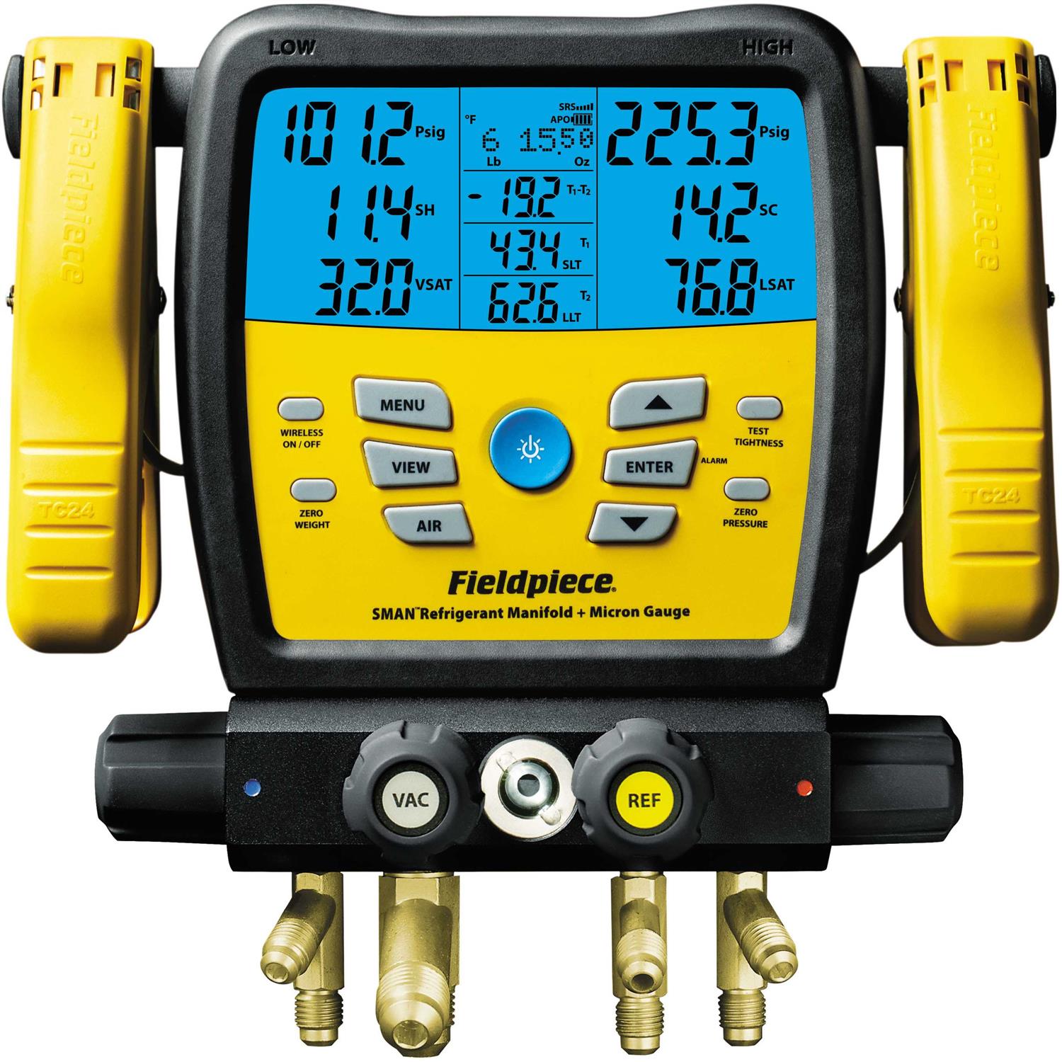 Fieldpiece SM480V Digital Manifold with Micron Gauge and Set of 3 Premium 60 Ball Valve Hoses - Cheap Fitting