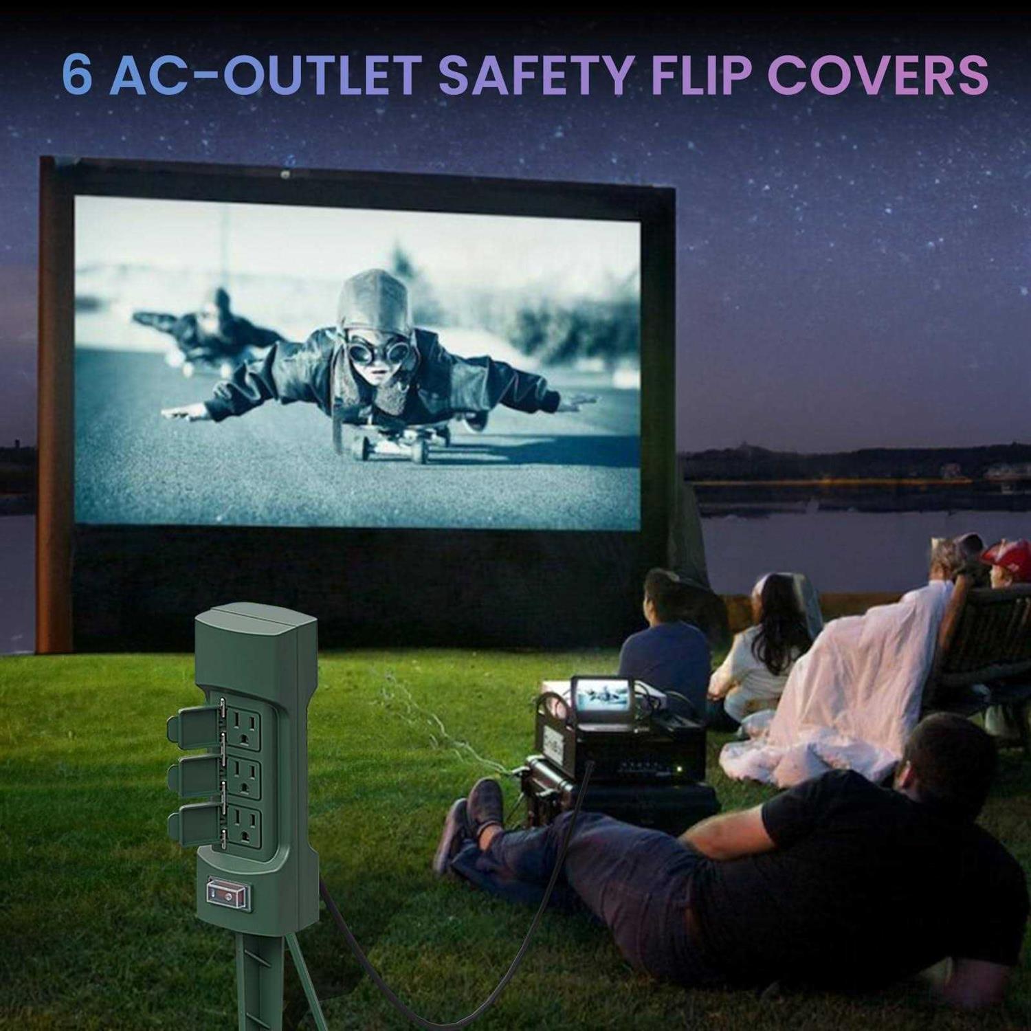 K Kasonic Outdoor Power Stake Kasonic 6-Outlet 9 ft Extension Cord Power Strip - Cheap Fitting