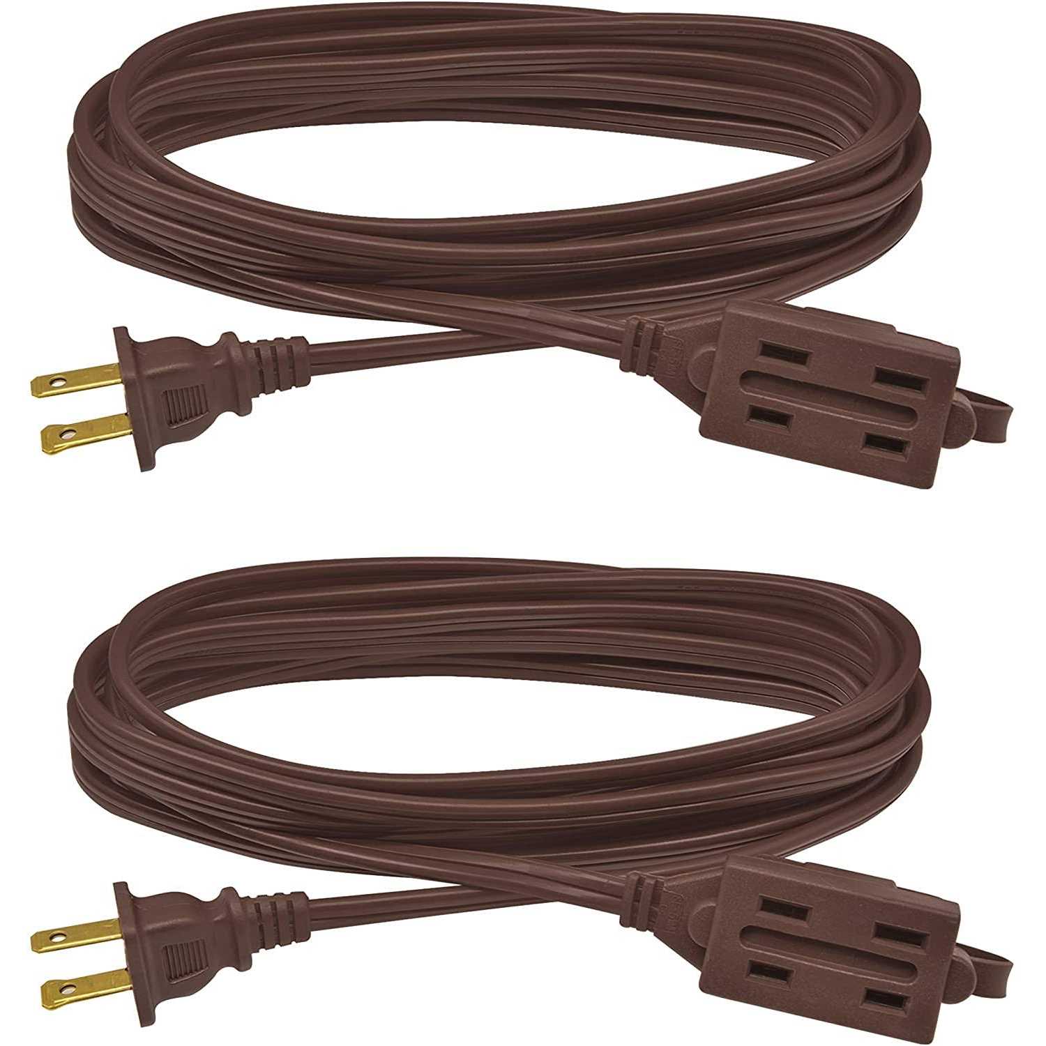 Clear Power 2-Pack 3 Outlet Indoor Extension Cord 16/2 SPT-2 - Cheap Fitting