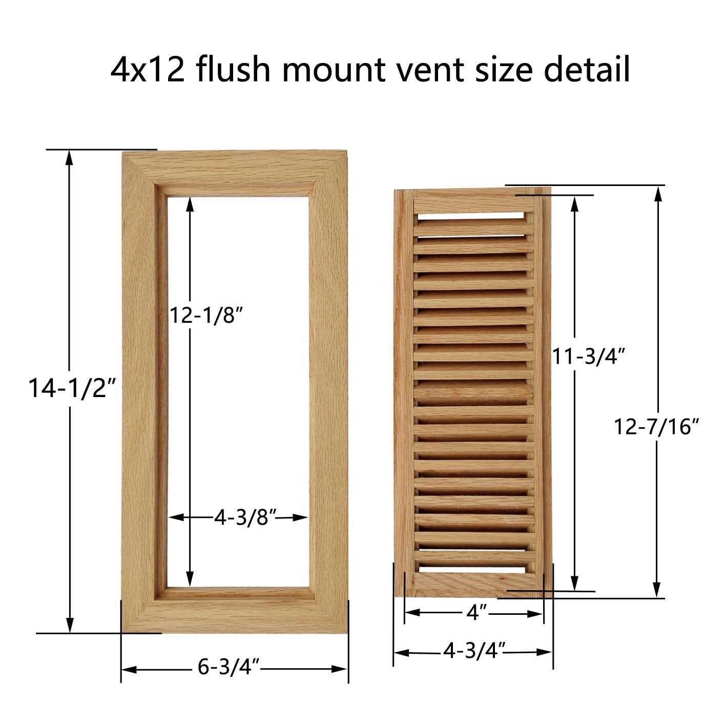 Homewell Oak Wood Floor Register Flush Mount Vent - Cheap Fitting