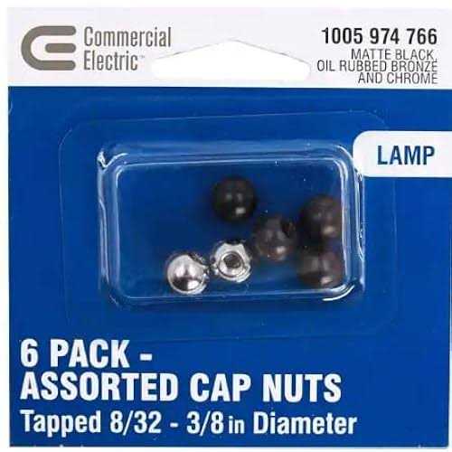 Commercial Electric 3/8 in. Assorted Finish Lamp Cap Nuts in Matte Black, Oil Rubbed Bronze and Chrome - Cheap Fitting