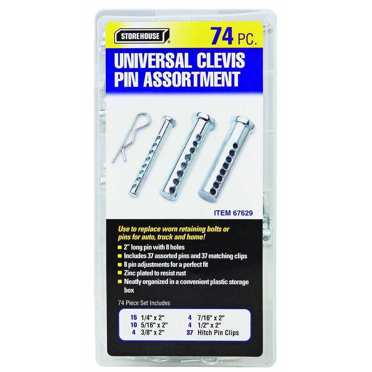 Storehouse 74 Piece Clevis Pin Assortment - Cheap Fitting