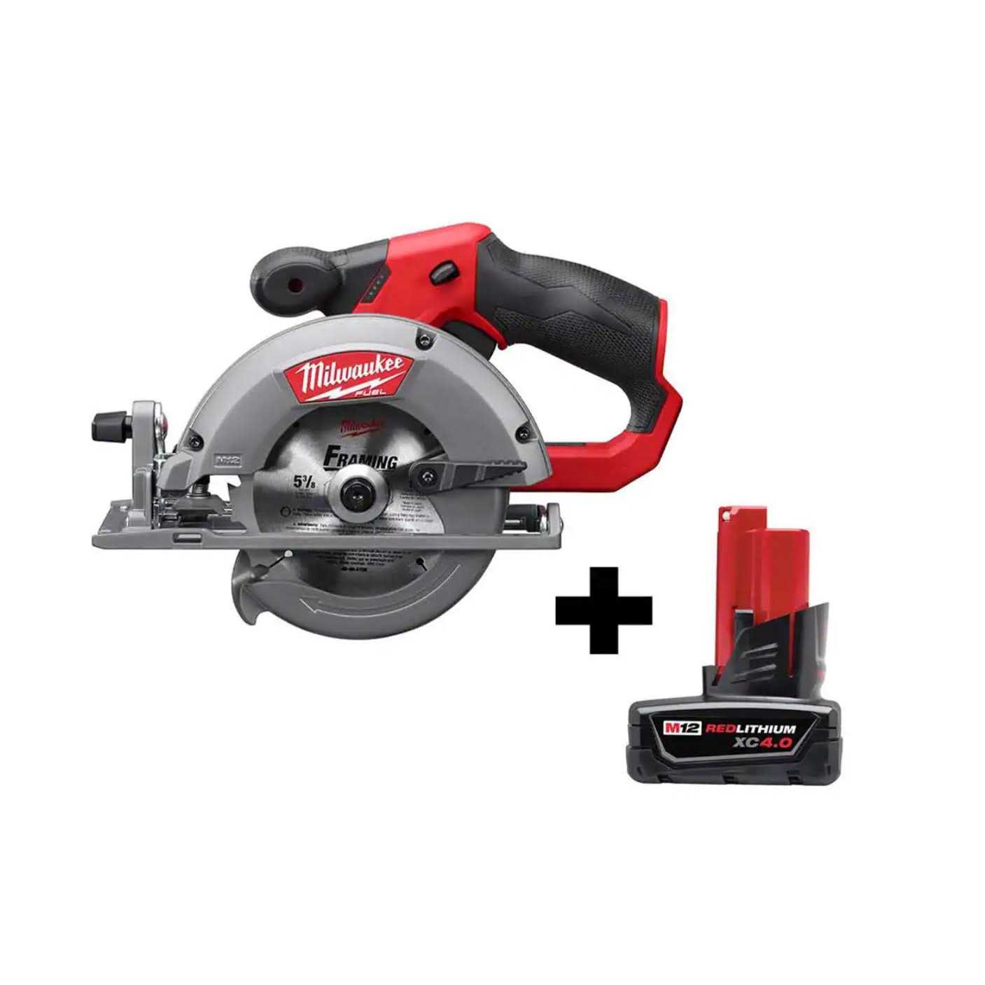 Milwaukee M12 FUEL 12V Lithium-Ion Brushless 5-3/8 in. Cordless Circular Saw with 4.0 Ah M12 Battery - Cheap Fitting