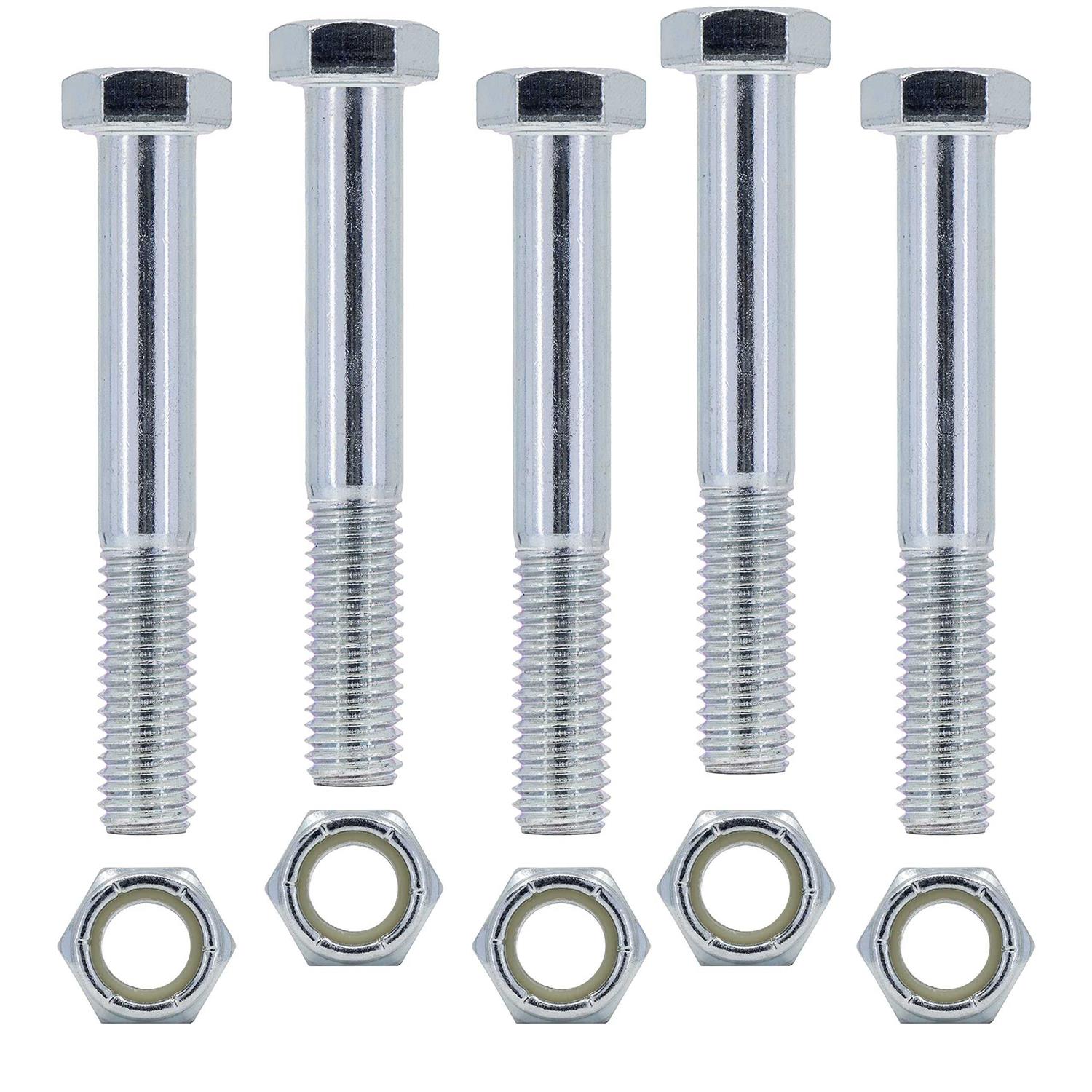 Grade 2 Shear Bolts for Rotary Cutters 1/2 x 3-1/2 with Nylock Nuts - Cheap Fitting