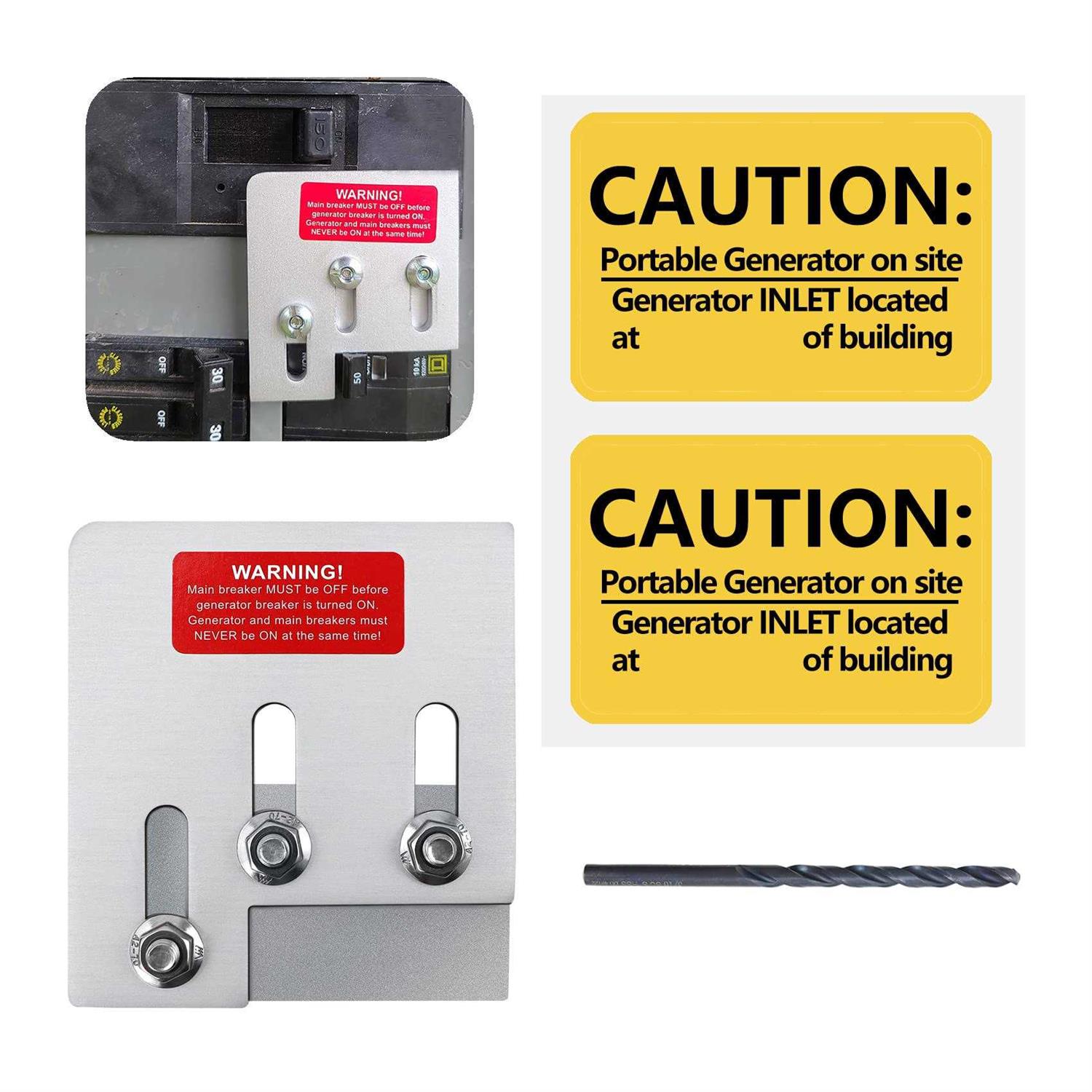 Flngr Generator Interlock Kit Compatible with Square D QO or Homeline 150 or 200 amp Panels. 1 3/8 in Spacing Between The Main and Generator Circuit - Cheap Fitting