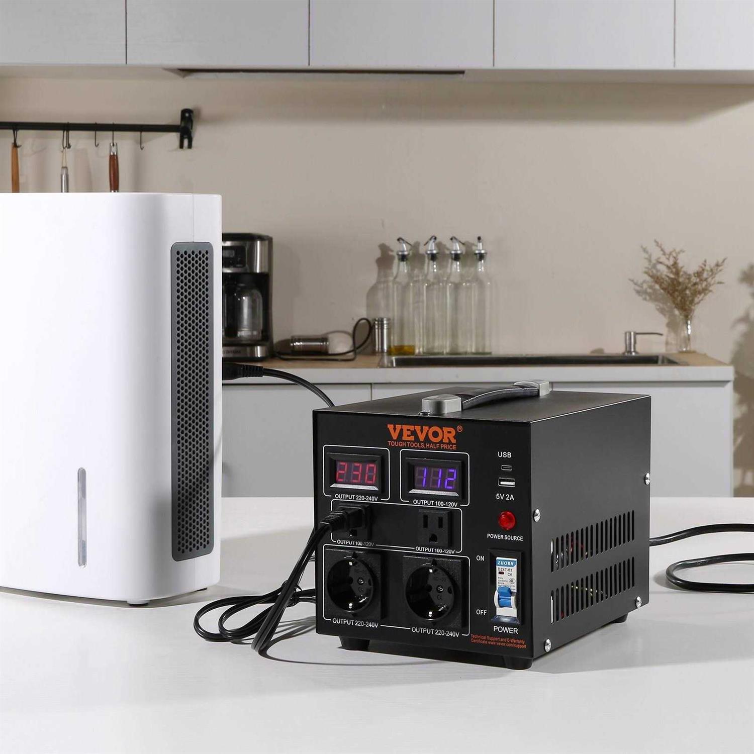 VEVOR Voltage Converter Transformer 1000W Heavy Duty Step Up/Down Transformer Convert from 110 Volt to 220 Volt and from 220 Volt to 110 Volt - Cheap Fitting